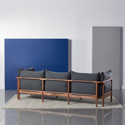 DG3065 | solid walnut scandi fabric sofa