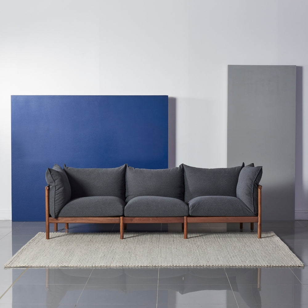 DG3065 | solid walnut scandi fabric sofa