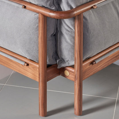 DG3069 | solid walnut mid century fabric sofa
