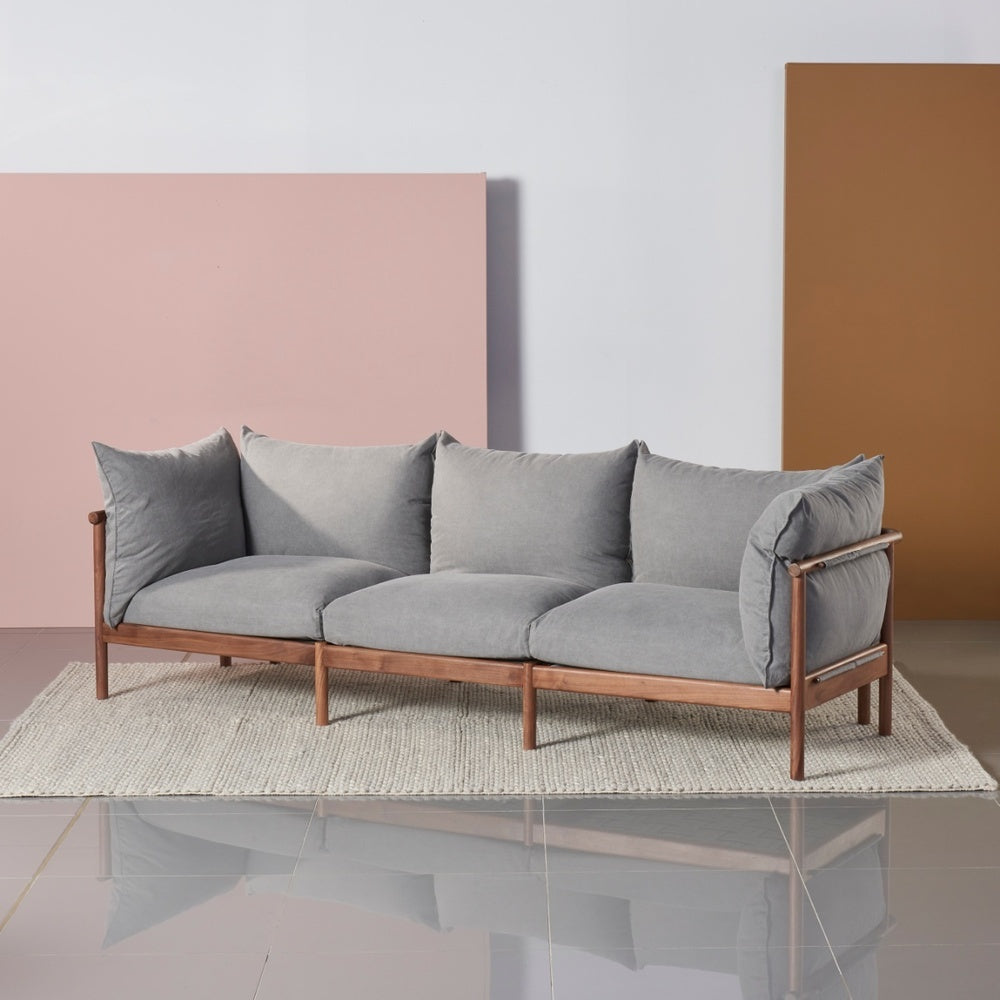 DG3069 | solid wood mid century fabric sofa