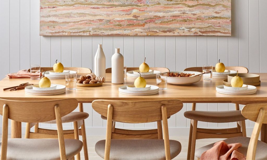 solid oak dining set