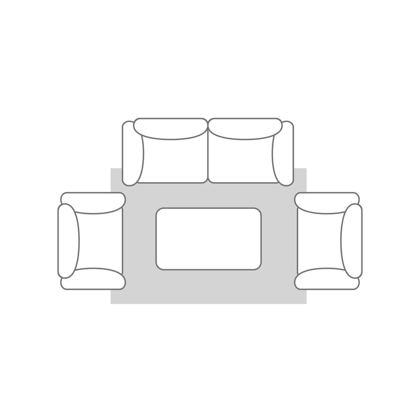 Small rug living room placement