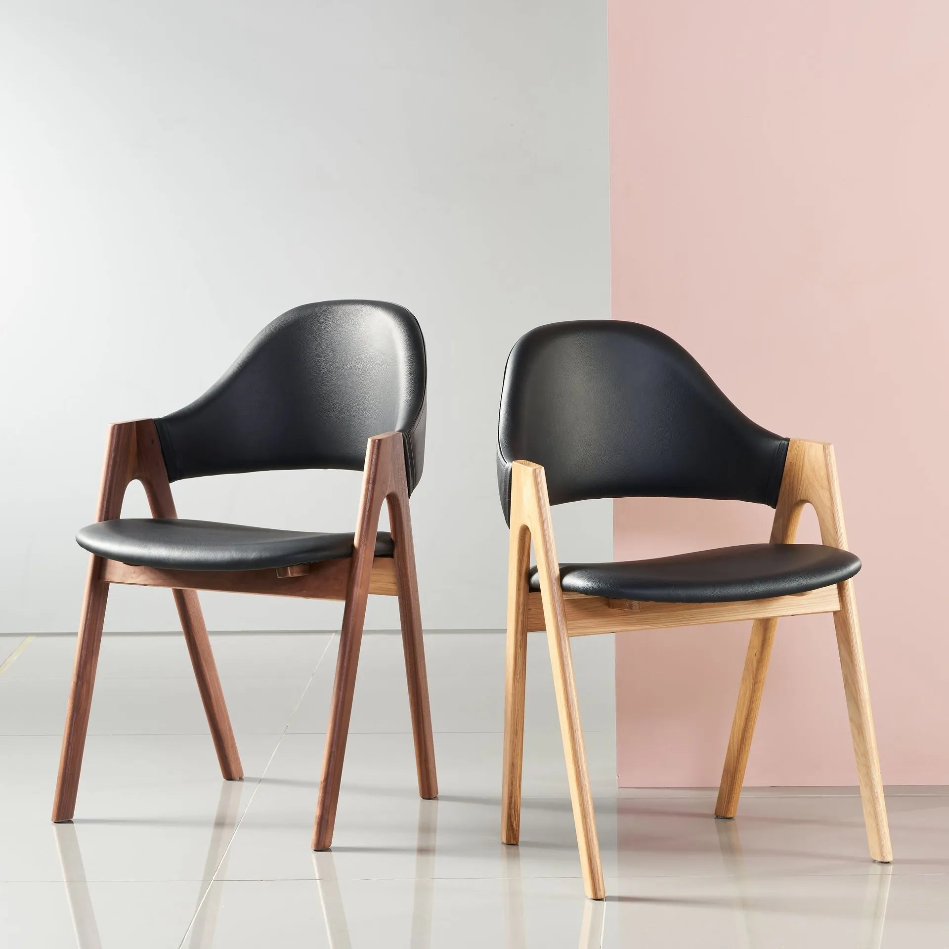 Dining Chairs with Leather Seating