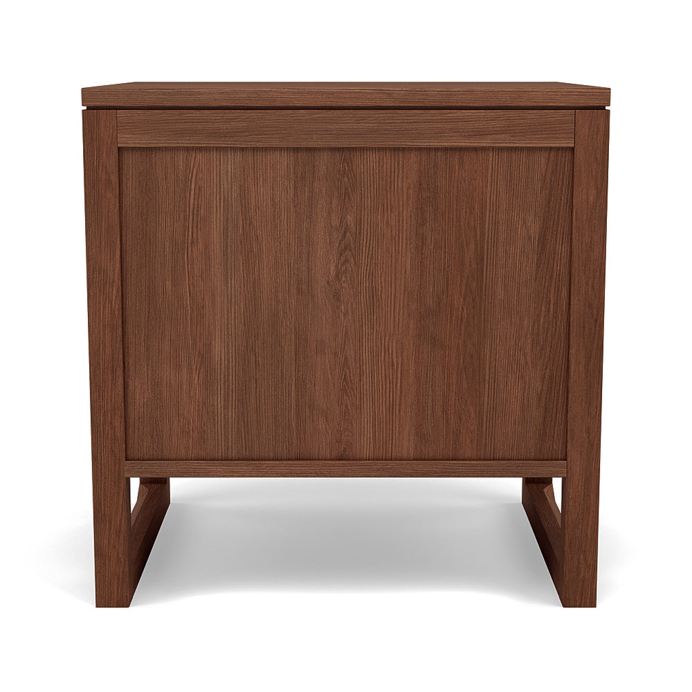 Bruno 2 Drawer Timber Bedside Table - Solid Walnut Wood