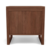 Bruno 2 Drawer Timber Bedside Table - Solid Walnut Wood