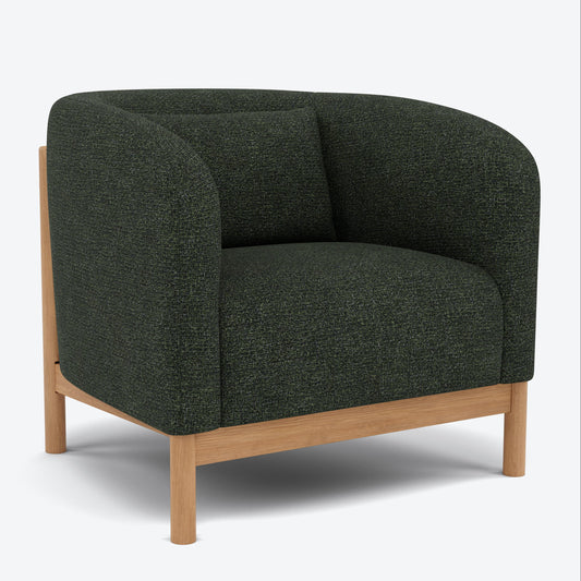 Hink Fabric Armchair - Solid Oak