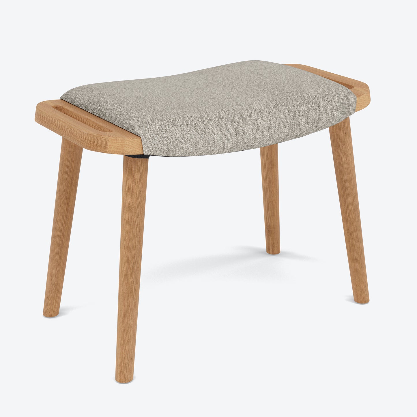 Franz Footrest Stool - Solid Oak - Fabric