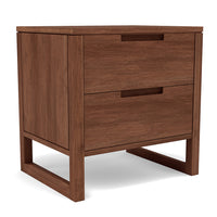 Bruno 2 Drawer Timber Bedside Table - Solid Walnut Wood
