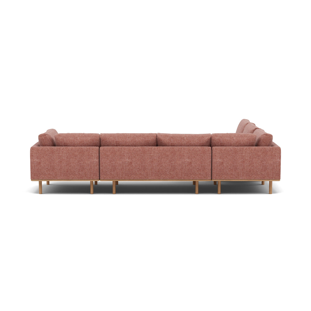 Anika Modular 5-Seater Corner Sofa in Sienna Fabric with Solid American Oak