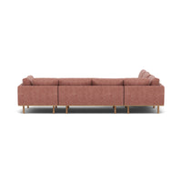 Anika Modular 5-Seater Corner Sofa in Sienna Fabric with Solid American Oak