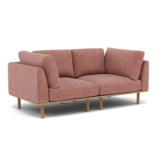 Anika Modular Sofa 2 Seater in Sienna Fabric with Solid American Oak