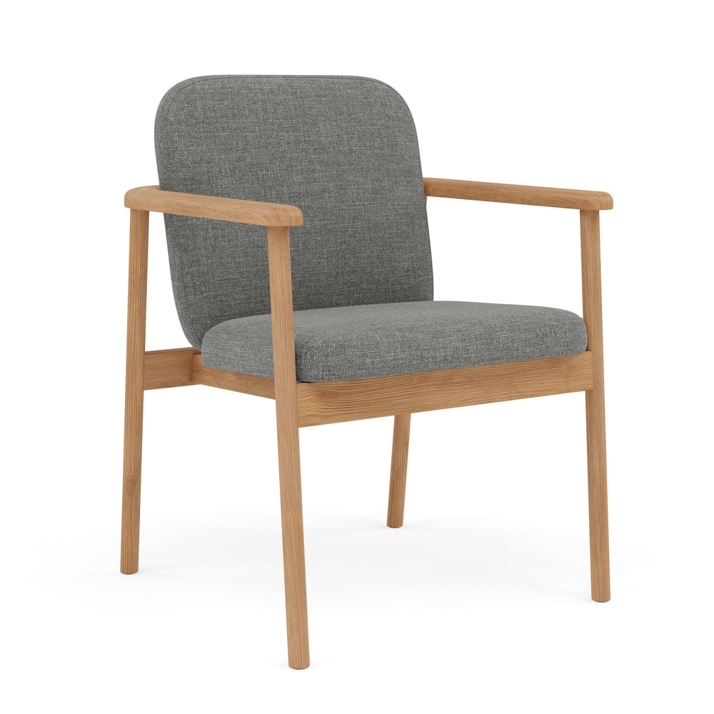Jackson Dining Chair - Solid American Oak  -  Pewter Grey Performance Fabric