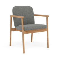 Jackson Dining Chair - Solid American Oak  -  Pewter Grey Performance Fabric