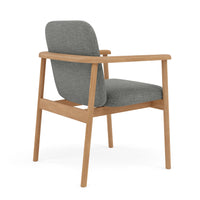 Jackson Dining Chair - Solid American Oak  -  Pewter Grey Performance Fabric