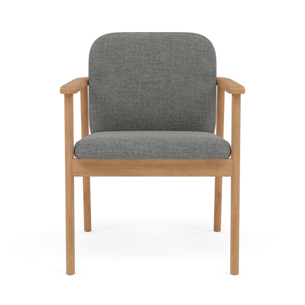 Jackson Dining Chair - Solid American Oak  -  Pewter Grey Performance Fabric