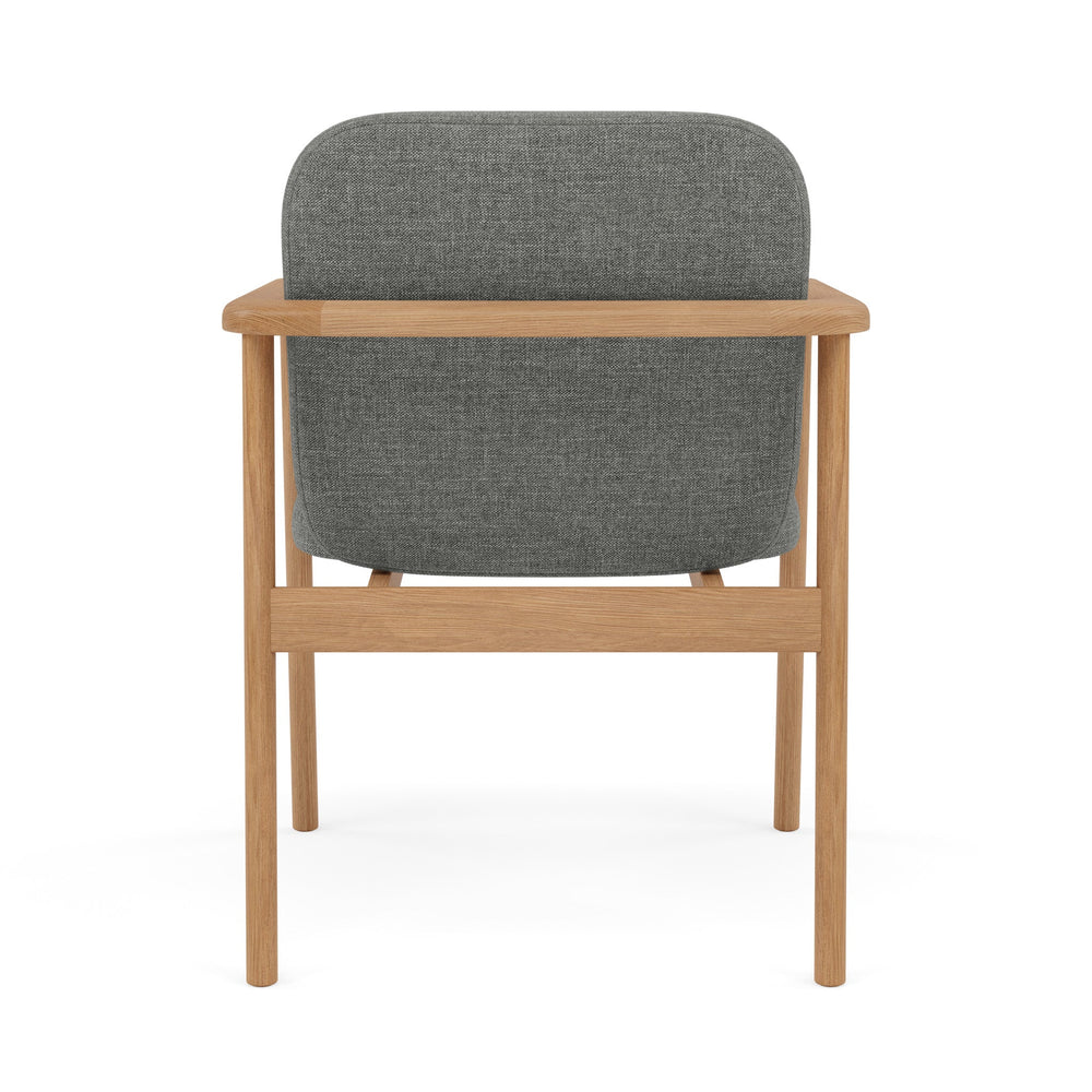 Jackson Dining Chair - Solid American Oak  -  Pewter Grey Performance Fabric