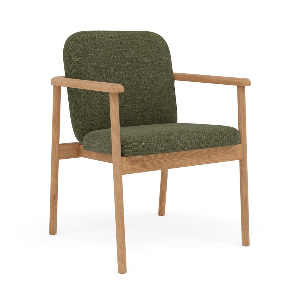 Jackson Dining Chair - Solid American Oak  -  Aloe Green Performance Fabric