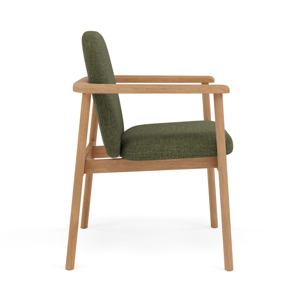 Jackson Dining Chair - Solid American Oak  -  Aloe Green Performance Fabric