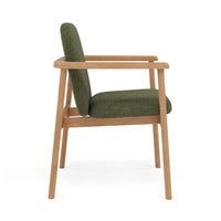 Jackson Dining Chair - Solid American Oak  -  Aloe Green Performance Fabric