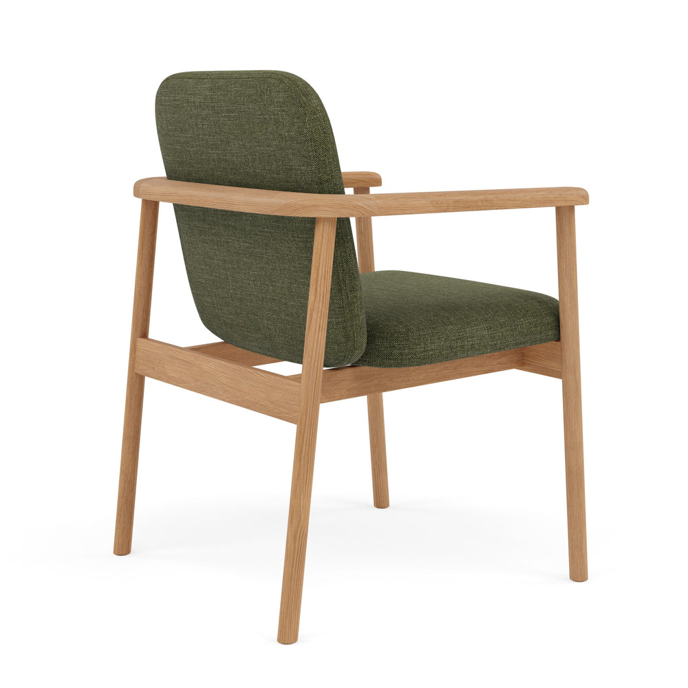 Jackson Dining Chair - Solid American Oak  -  Aloe Green Performance Fabric