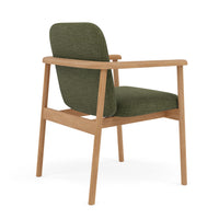 Jackson Dining Chair - Solid American Oak  -  Aloe Green Performance Fabric