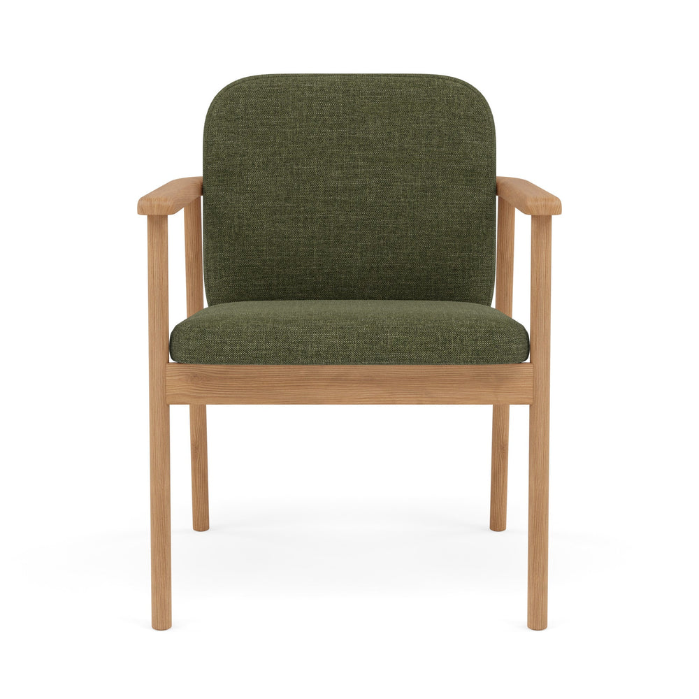 Jackson Dining Chair - Solid American Oak  -  Aloe Green Performance Fabric