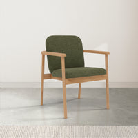 Jackson Solid Oak Dining Chair- Aloe Green Fabric Seat - Dining Room | Office - DF7FA1