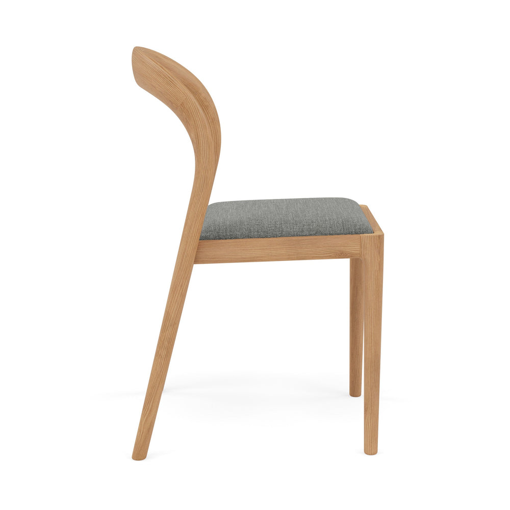 Sara Dining Chair - Solid American Oak  -  Pewter Grey Performance Fabric