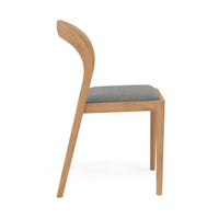 Sara Dining Chair - Solid American Oak  -  Pewter Grey Performance Fabric