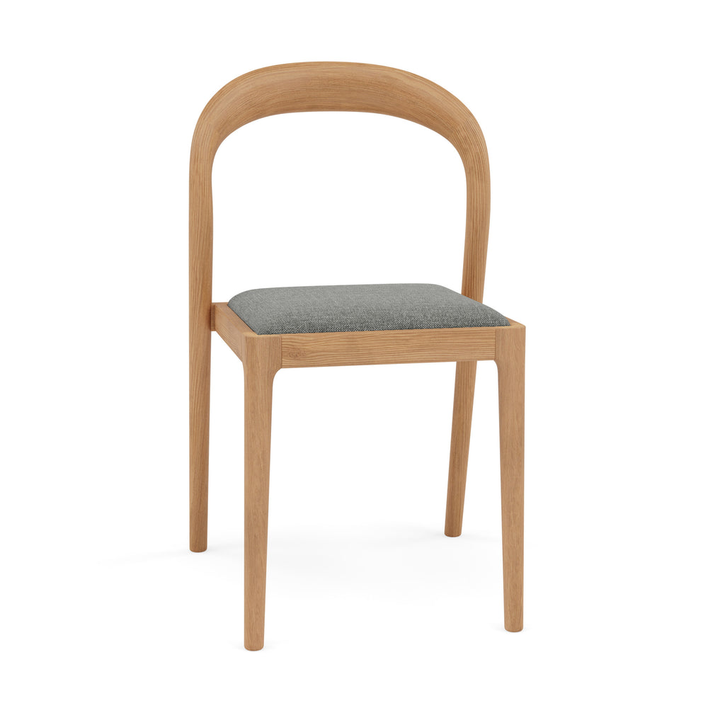 Sara Dining Chair - Solid American Oak  -  Pewter Grey Performance Fabric