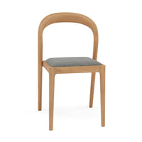 Sara Dining Chair - Solid American Oak  -  Pewter Grey Performance Fabric