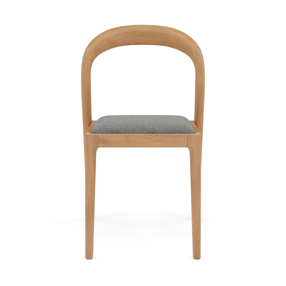 Sara Dining Chair - Solid American Oak  -  Pewter Grey Performance Fabric