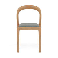 Sara Dining Chair - Solid American Oak  -  Pewter Grey Performance Fabric