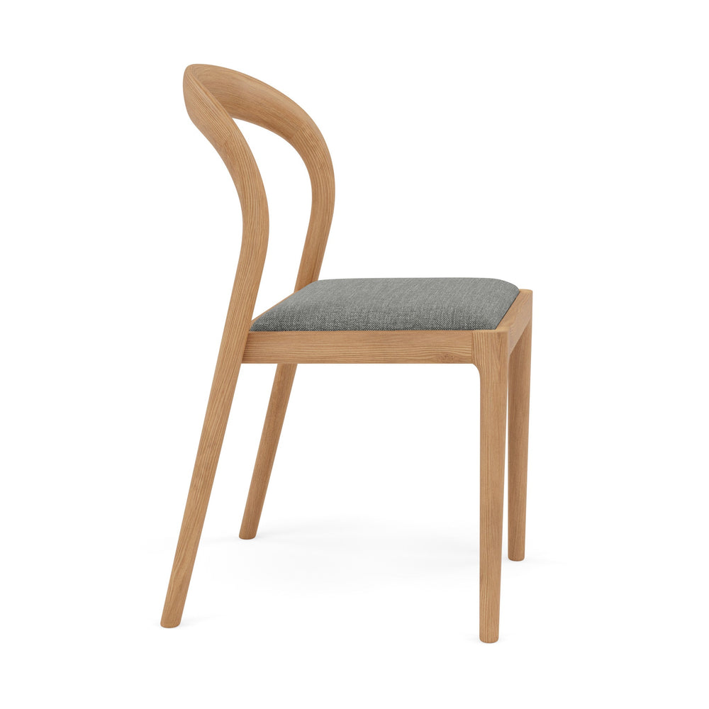 Sara Dining Chair - Solid American Oak  -  Pewter Grey Performance Fabric