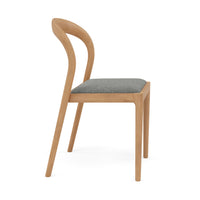 Sara Dining Chair - Solid American Oak  -  Pewter Grey Performance Fabric