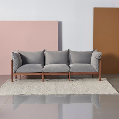 DG3069 | solid wood mid century fabric sofa