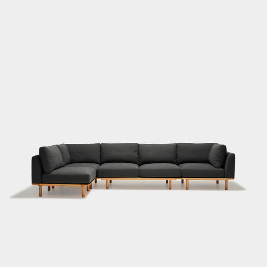 Anika 5-Seater Modular Corner Sofa - Coal Grey Fabric