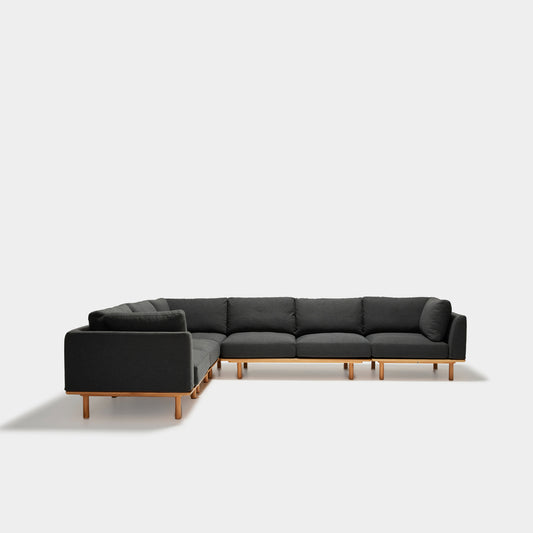 Anika Modular 6-Seater Corner Sofa - Coal Grey Fabric
