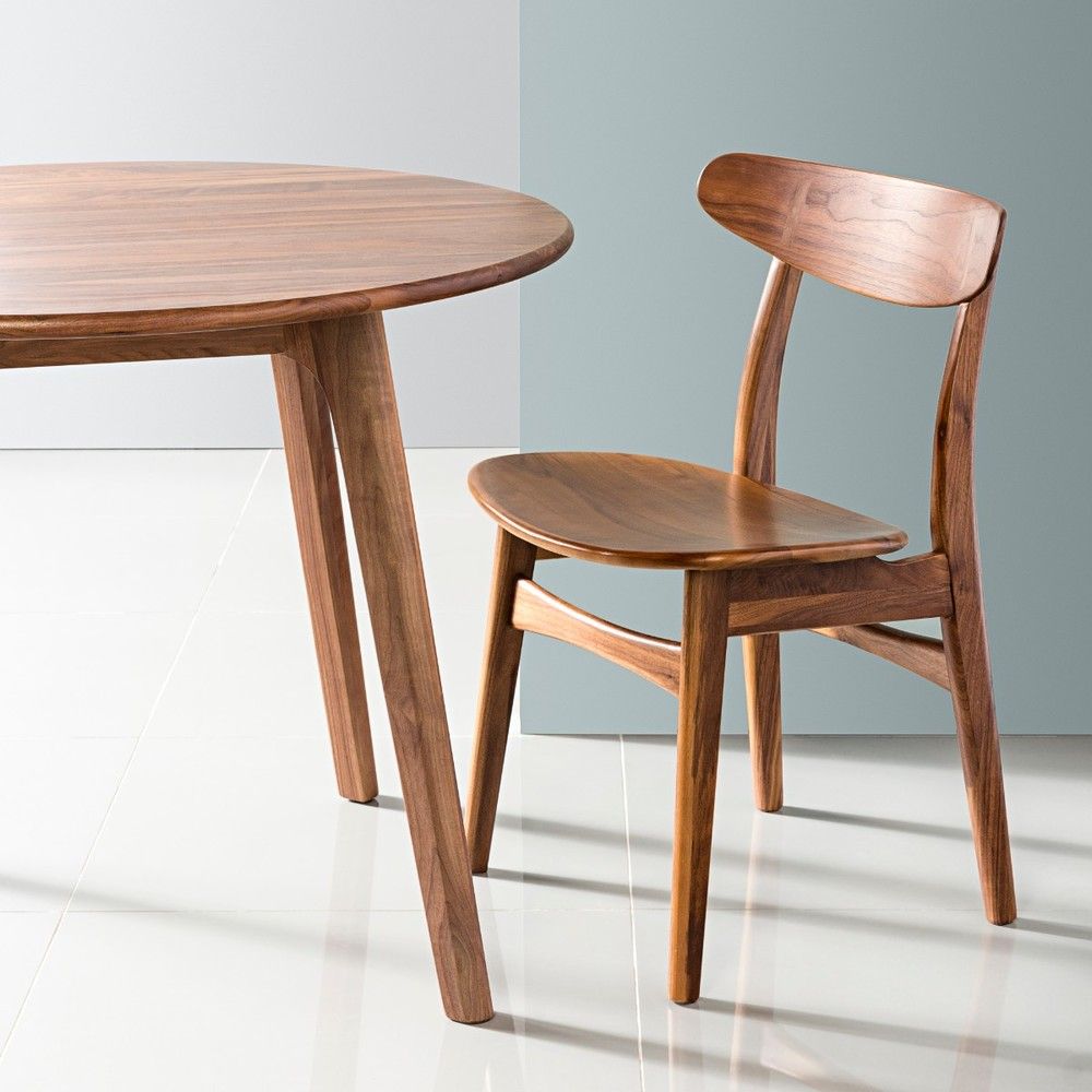 Astrid Solid American Walnut Dining Chair - Walnut Seat