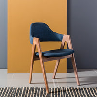 Nestor Dining Chair - Solid Walnut - Original Fabric Seat