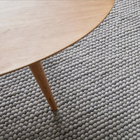 Layla Handwoven Loop Pile Wool Rug - Frost Grey - 240 x 330cm