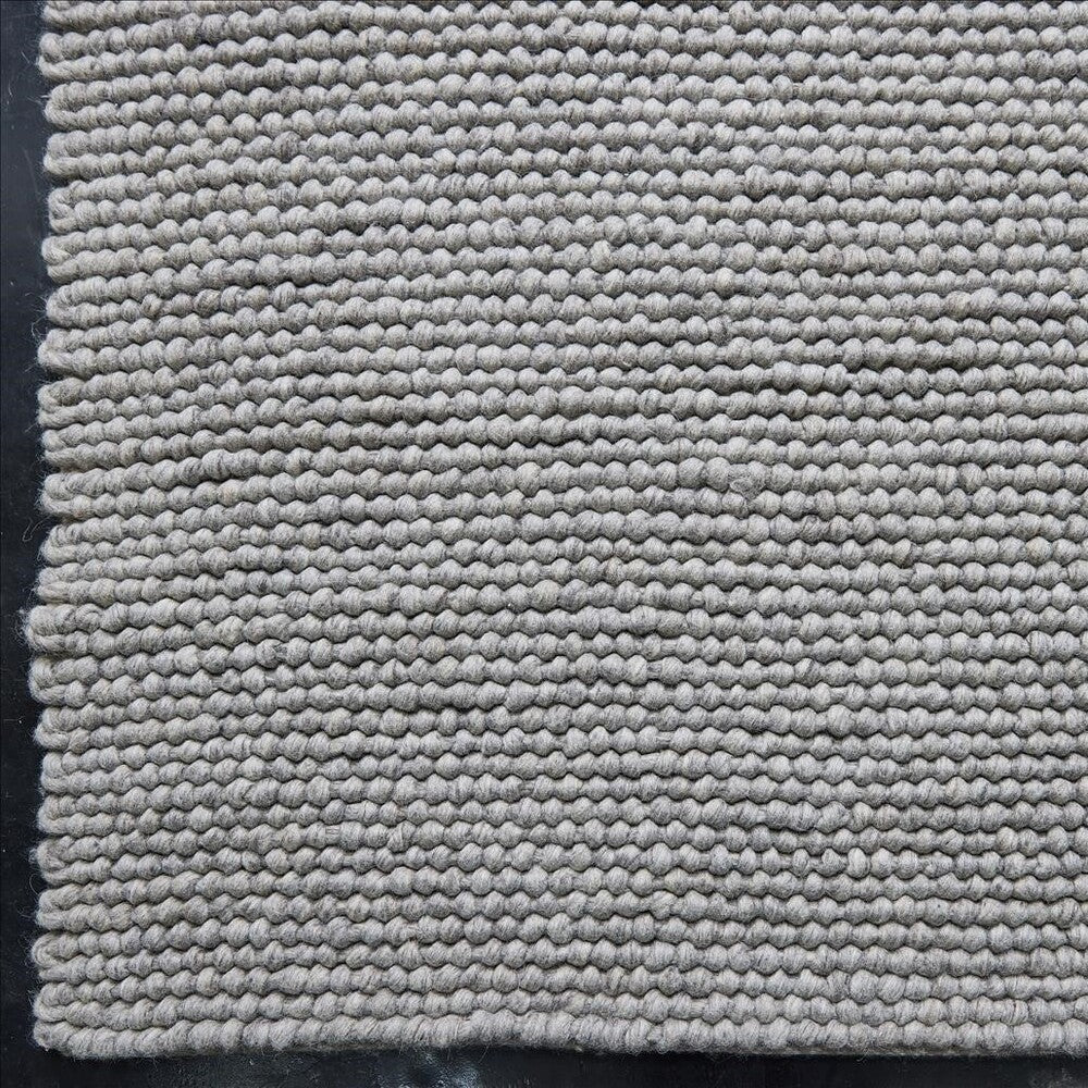 Layla Handwoven Loop Pile Wool Rug - Frost Grey - 300 x 400cm