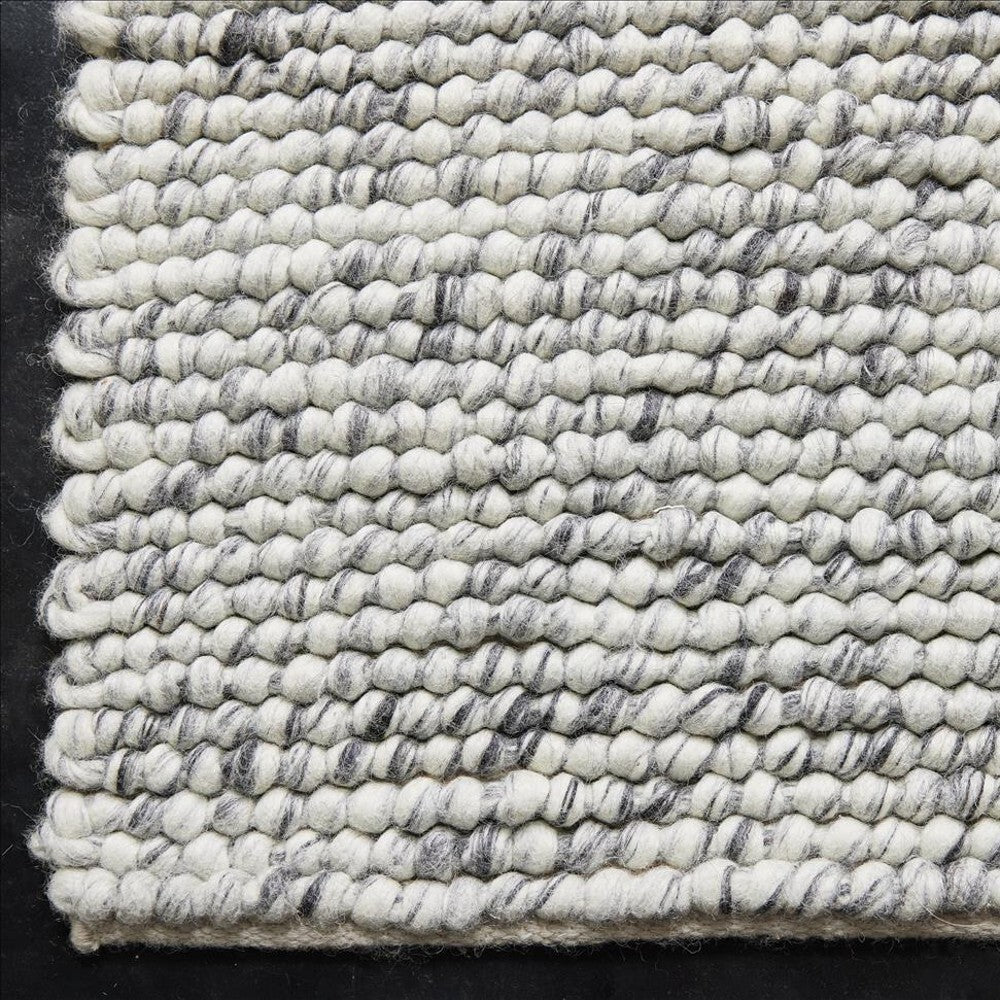 Layla Handwoven Loop Pile Wool Rug - Marbled Grey - 200 x 290cm