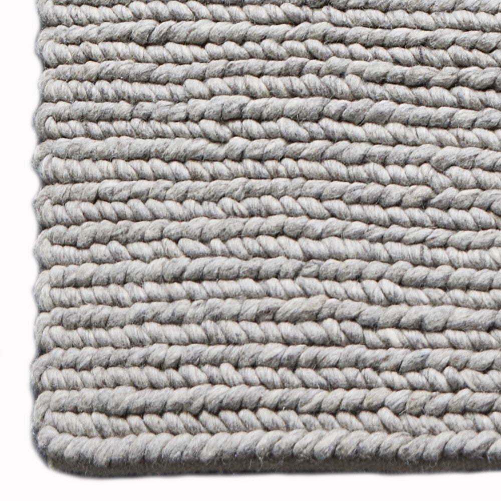 Bodie Handwoven Soumak Wool Rug - Frost Grey - 200 x 290cm