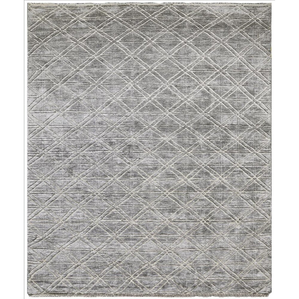 Korsa Hand Knotted Viscose & Wool Rug - Antique Grey - 300 x 400cm