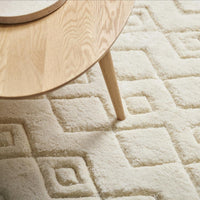 Myra Hand Knotted Cut Pile Wool Rug - Cloud White - 300 x 400cm