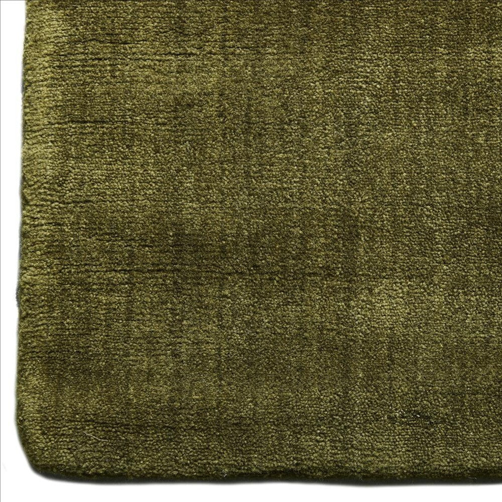 Freya Handloom Cut Pile Wool Rug - Nori Green - 240 x 330cm