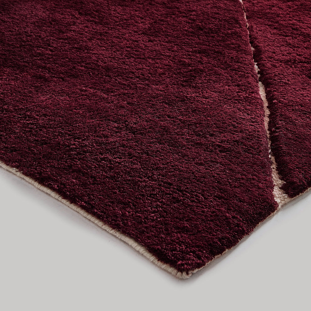Macke Rug - Hand Knotted New Zealand Wool -  Berry Red