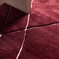 Macke Rug - Hand Knotted New Zealand Wool -  Berry Red