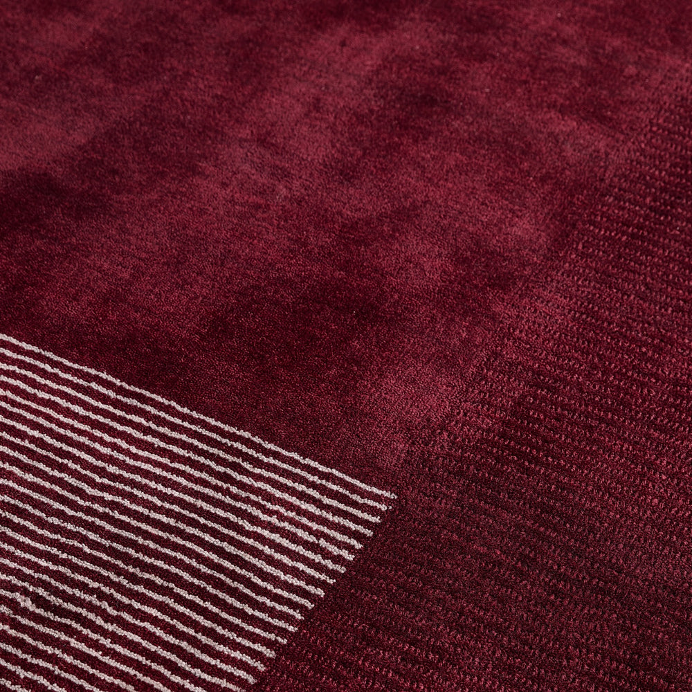 Trea Rug - Handloom New Zealand Wool -  Berry Red